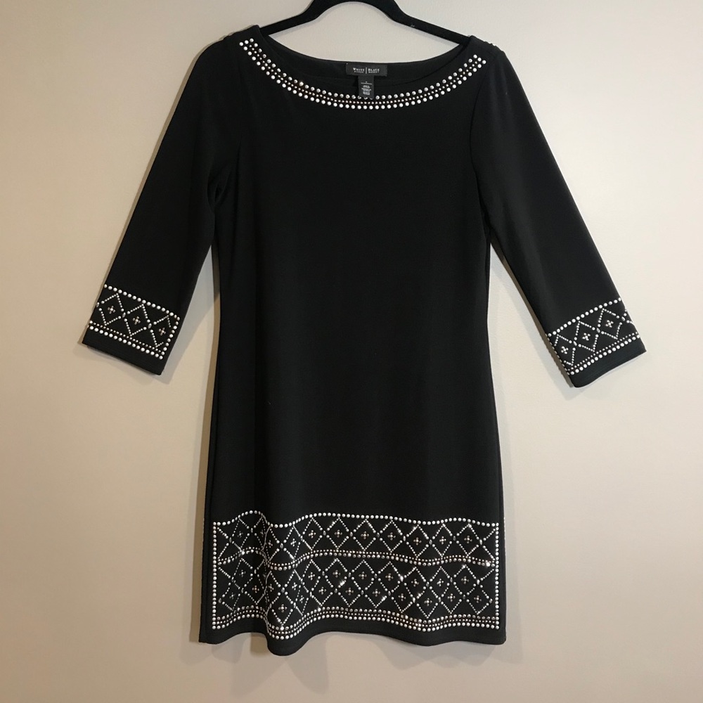 WHBM Black Beaded Mini Dress